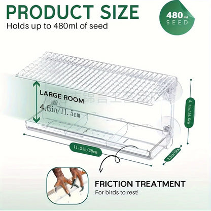Indestructible Large Window Bird Feeder