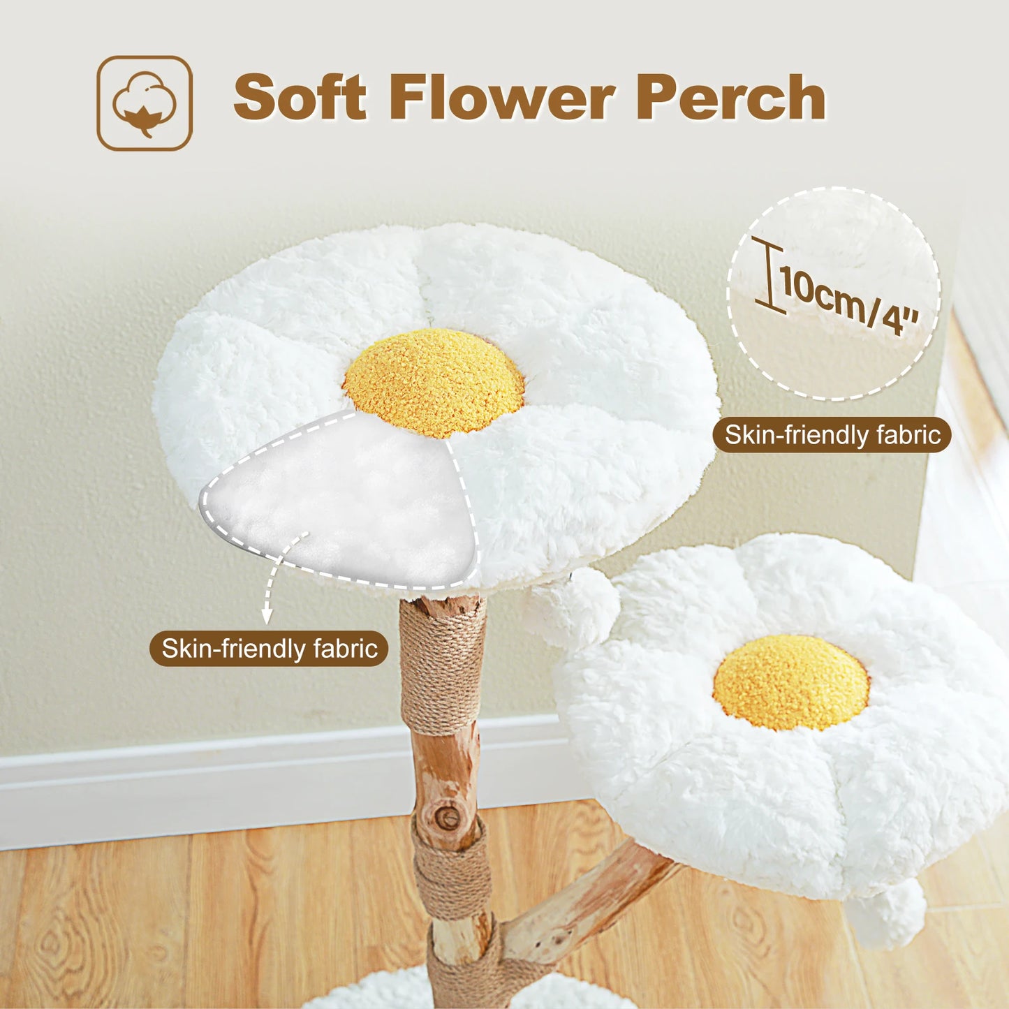 Tree Tower with Natural Solid Wood Scratching Posts