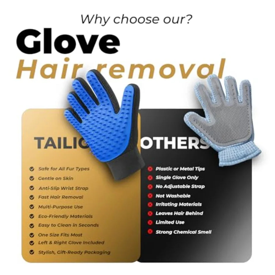 Efficient 2 in 1 Grooming Gloves
