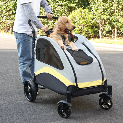 Portable 4 Wheels Dog Stroller for Large Dogs