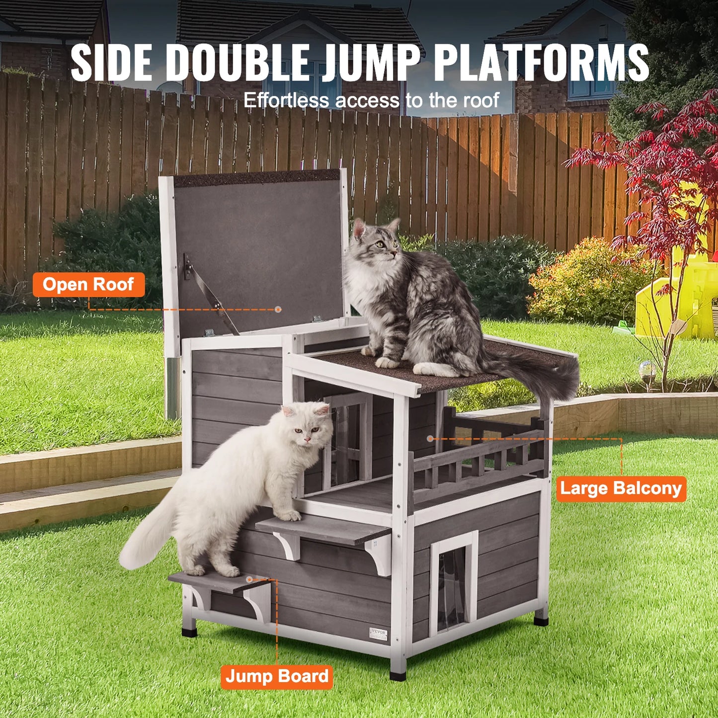 2-Story Large Outdoor Cat House