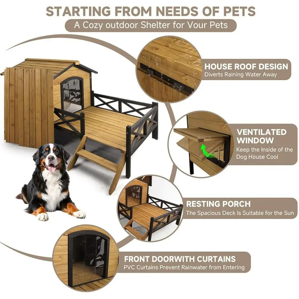 Large Dog House 43.3 L x 69.9 W x 32.7 H