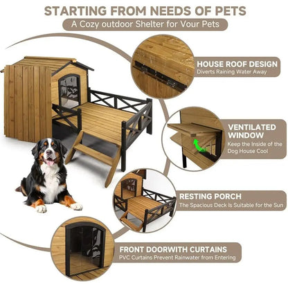 Large Dog House 43.3 L x 69.9 W x 32.7 H