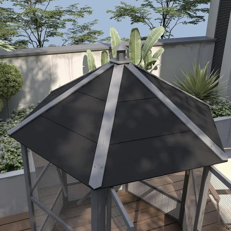 69" Wooden Hexagonal Outdoor Aviary