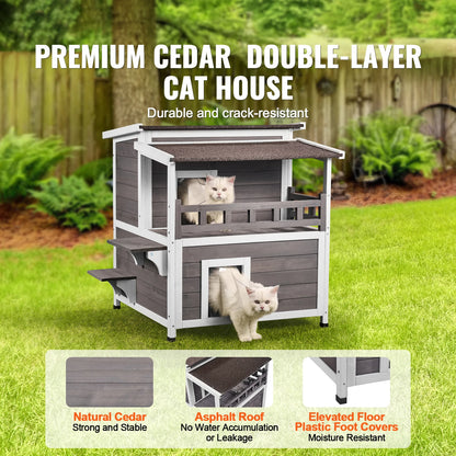 2-Story Large Outdoor Cat House