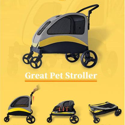 Portable 4 Wheels Dog Stroller for Large Dogs