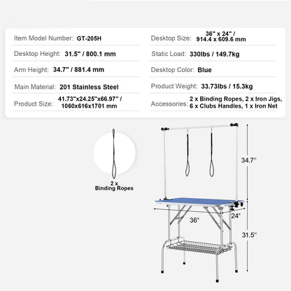 Foldable Grooming Station w/Two Arms