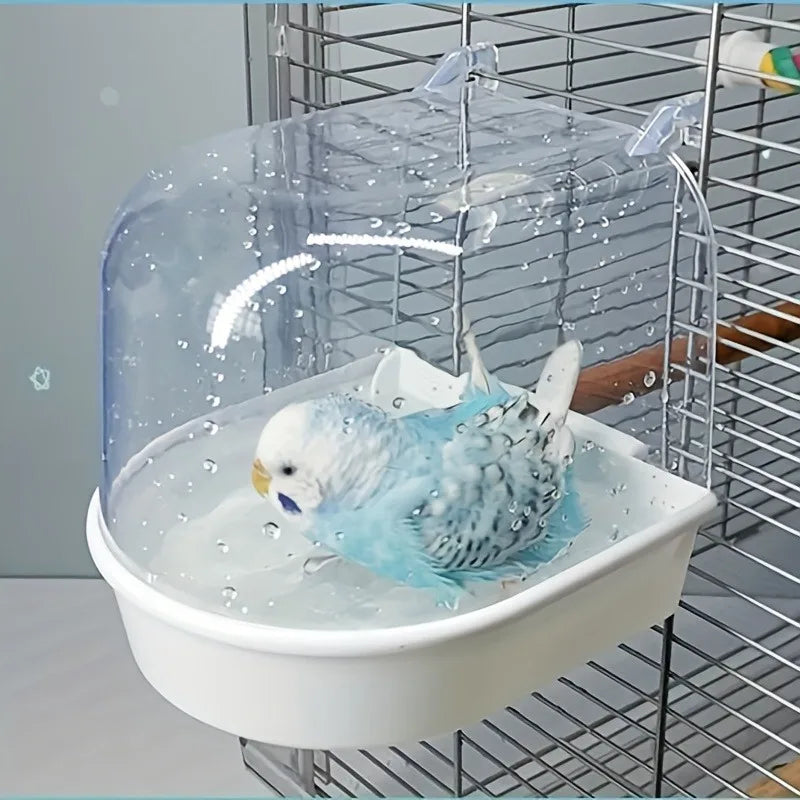 Splash-Proof Transparent Bird Bathtub