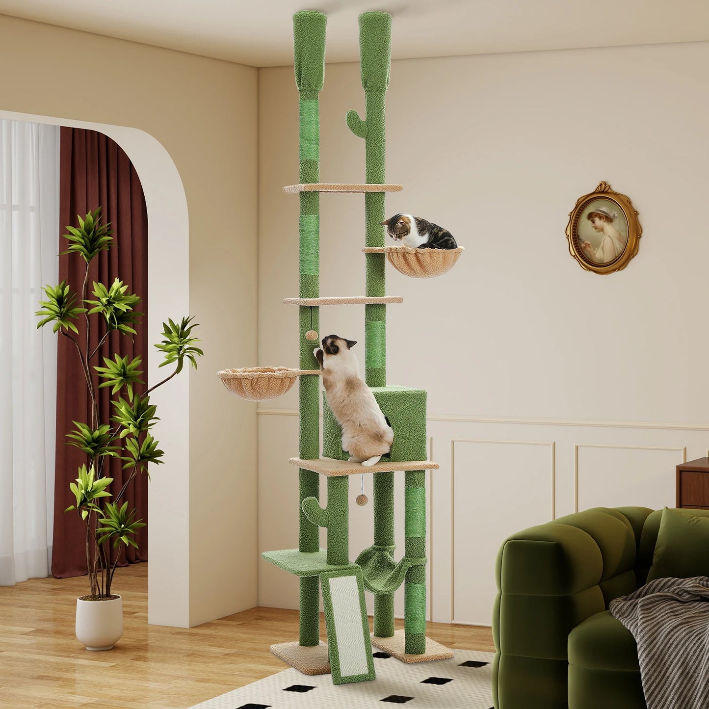 Floor to Ceiling Cactus Cat Tree
