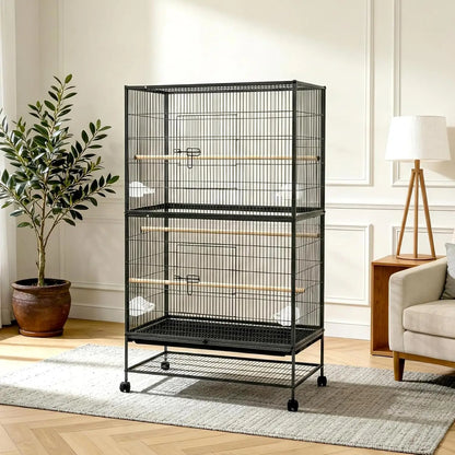61" H Large Bird Cage wFood Bowls