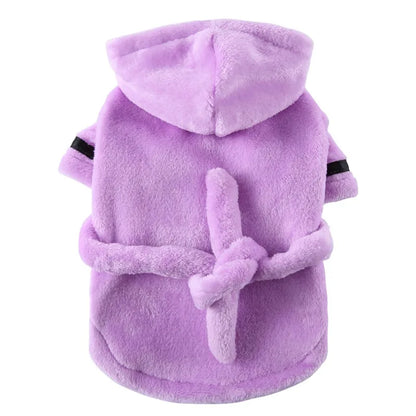 Soft Hooded Pajamas, Dog Bath Robe, Coat
