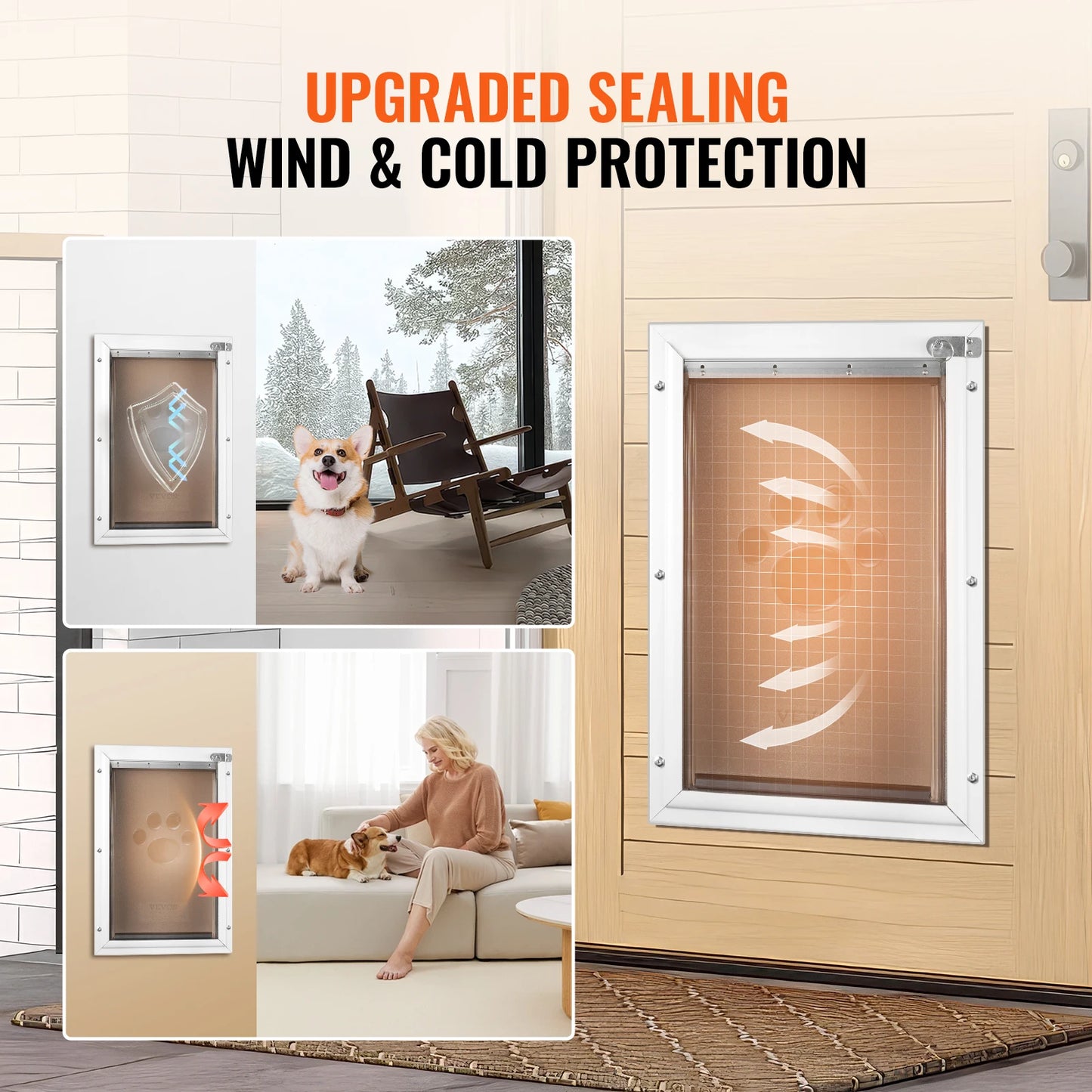 Aluminum Frame Pet Door w/Lock & Flap System