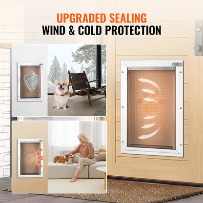 Aluminum Frame Pet Door w/Lock & Flap System
