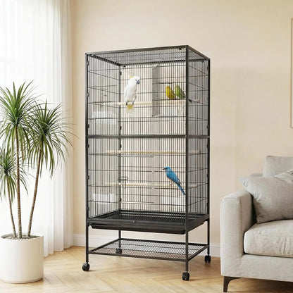 61" H Large Bird Cage wFood Bowls