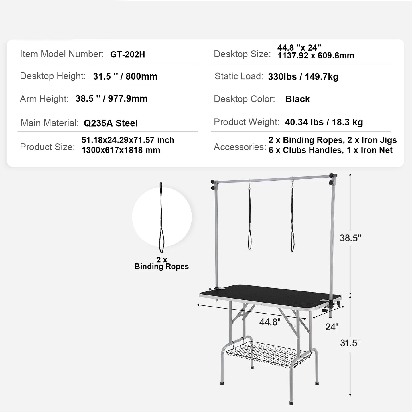 Foldable Grooming Station w/Two Arms