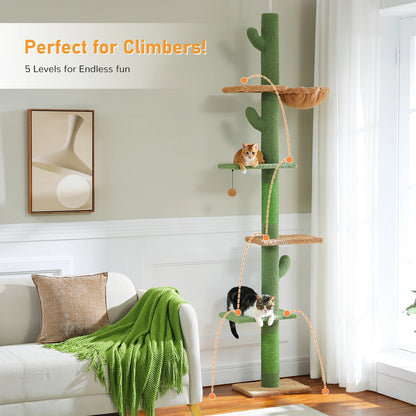 Adjustable Height Indoor Tree w/Scratching Post