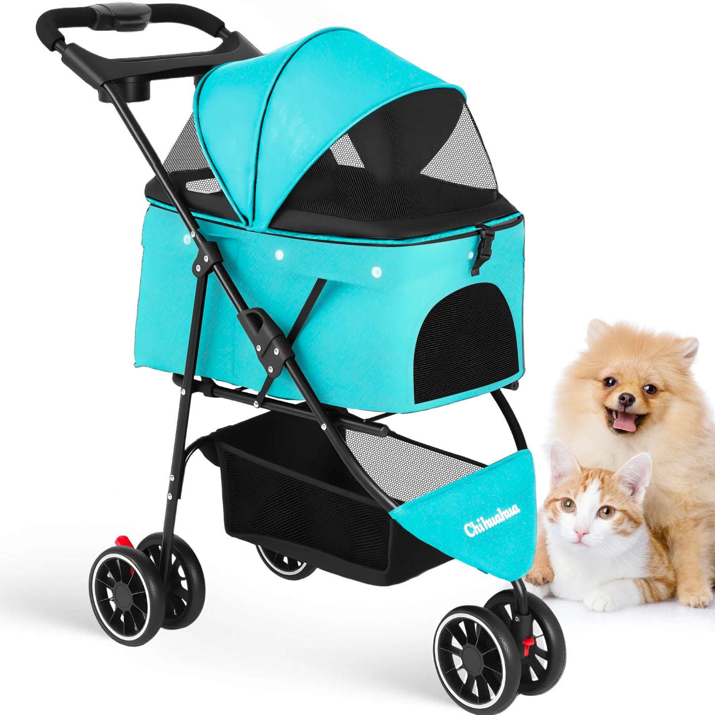 Foldable Stroller with Breathable Mesh Canopy