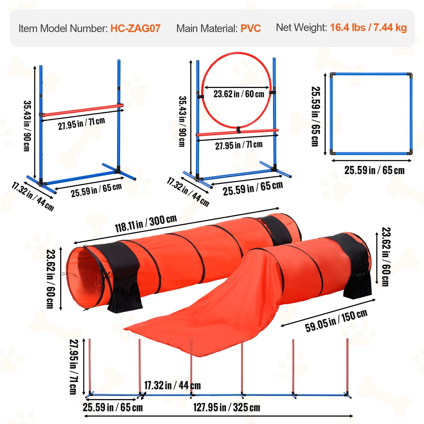 4 PCS Dog Agility Training Equipment