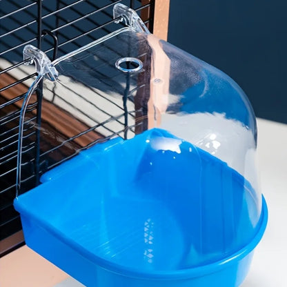 Splash-Proof Transparent Bird Bathtub