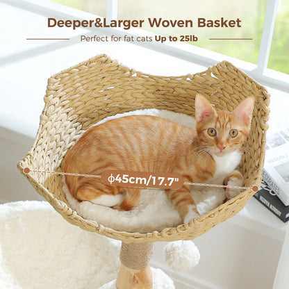 Tree Tower with Natural Solid Wood Scratching Posts