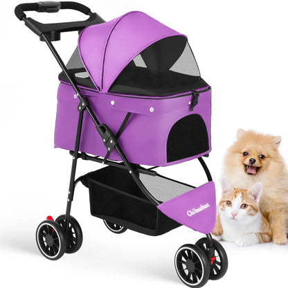 Foldable Stroller with Breathable Mesh Canopy