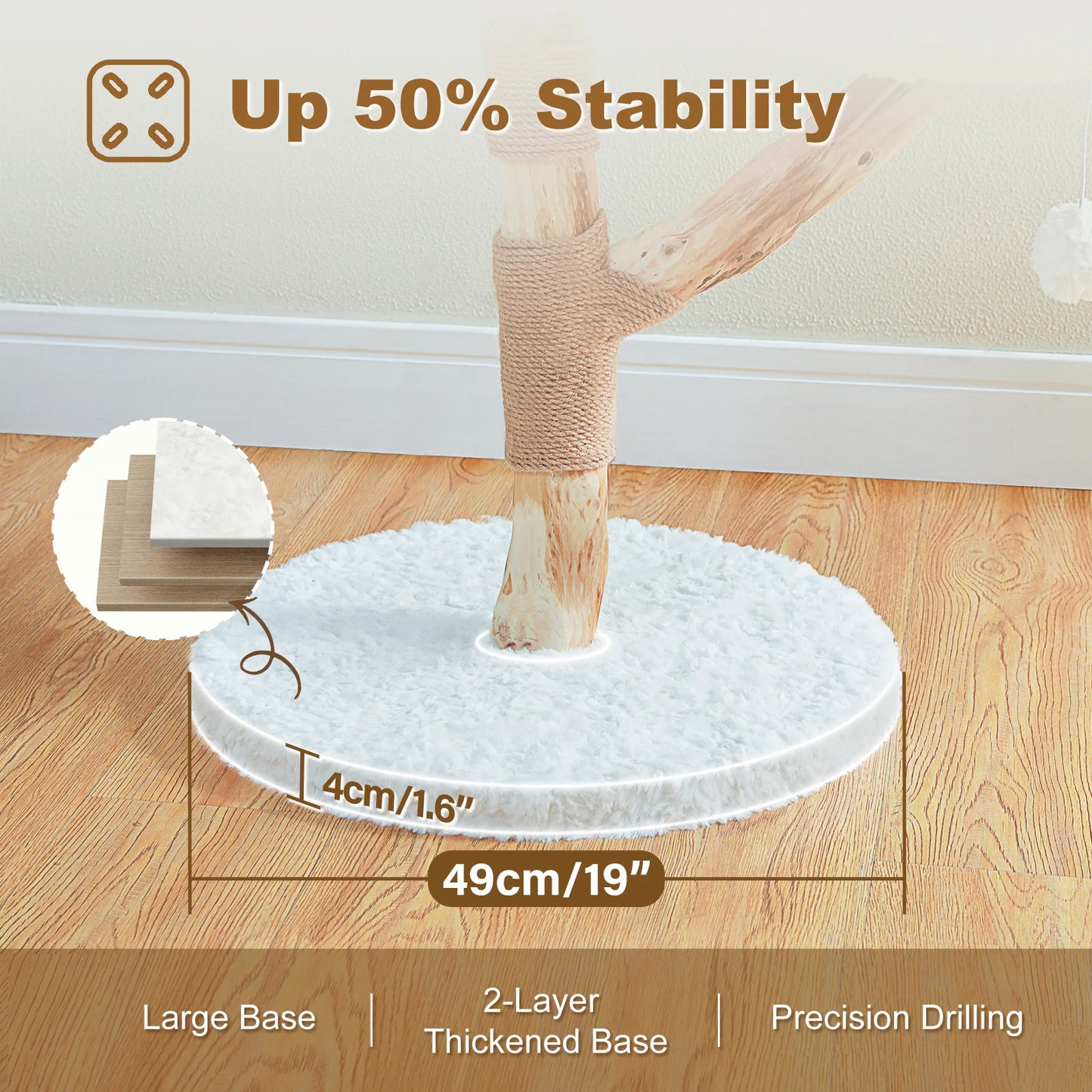 Tree Tower with Natural Solid Wood Scratching Posts