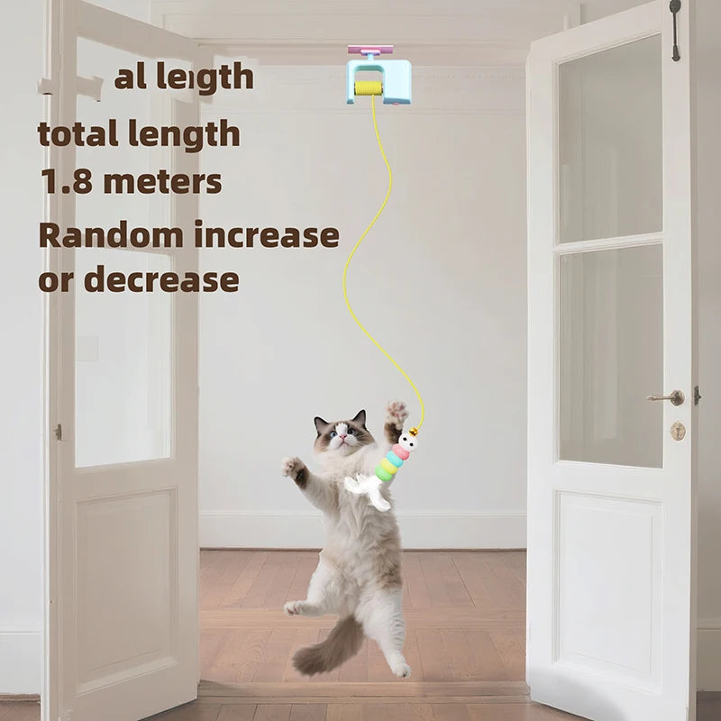 Interactive Hanging Cat Retractable String