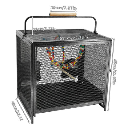 Wrought Iron Bird Travel Carrier