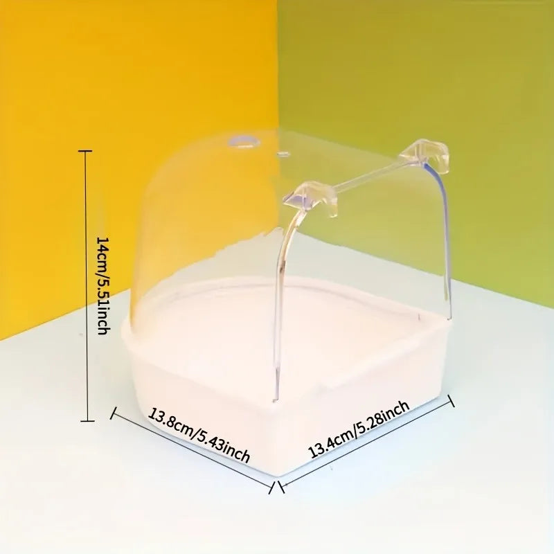 Splash-Proof Transparent Bird Bathtub