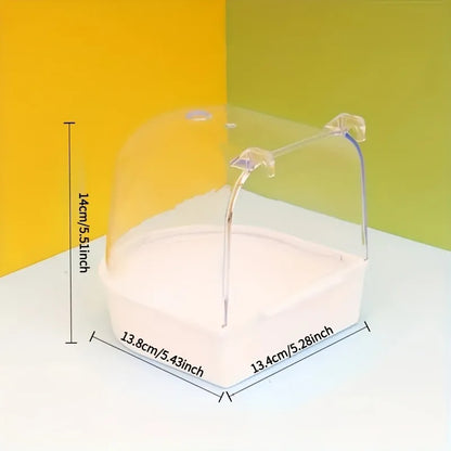 Splash-Proof Transparent Bird Bathtub