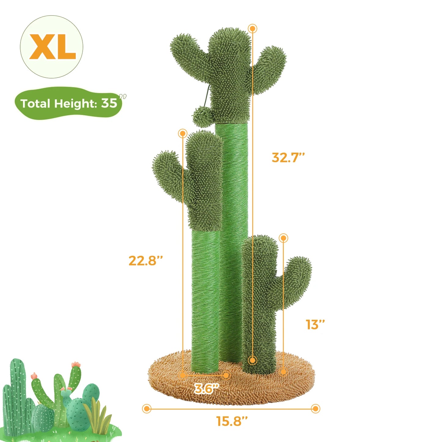 Cactus Cat Tree with Large Hammock