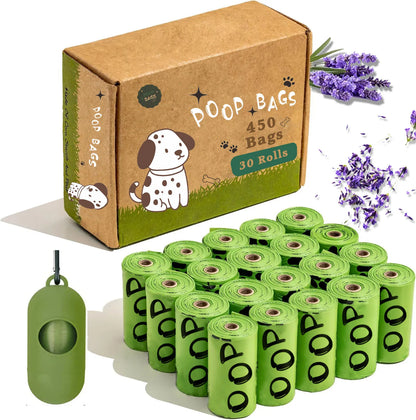 Leakproof Biodegradable Dog Poop Bags w/Holder