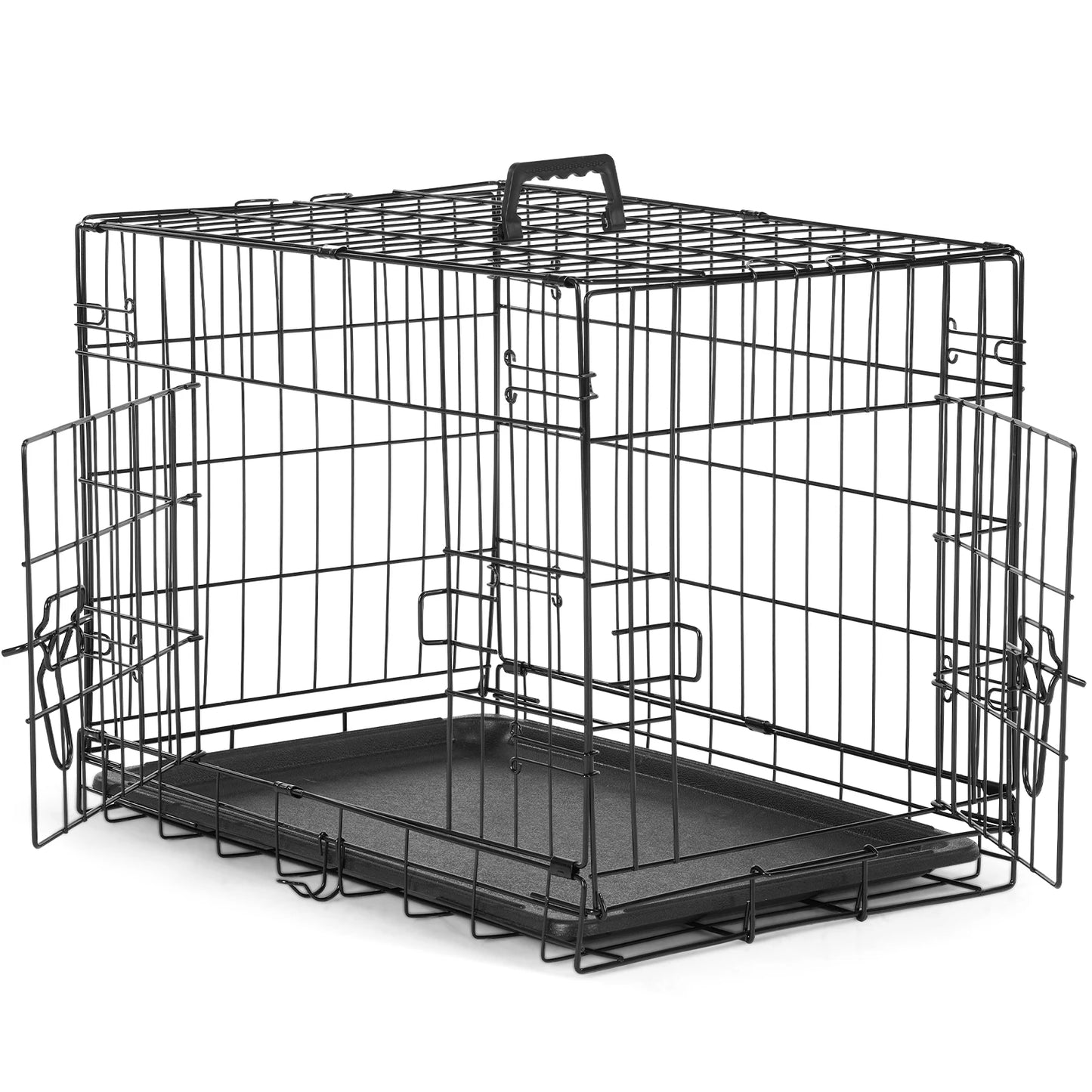 48 In. Double Door Folding Metal Wire Dog Cage