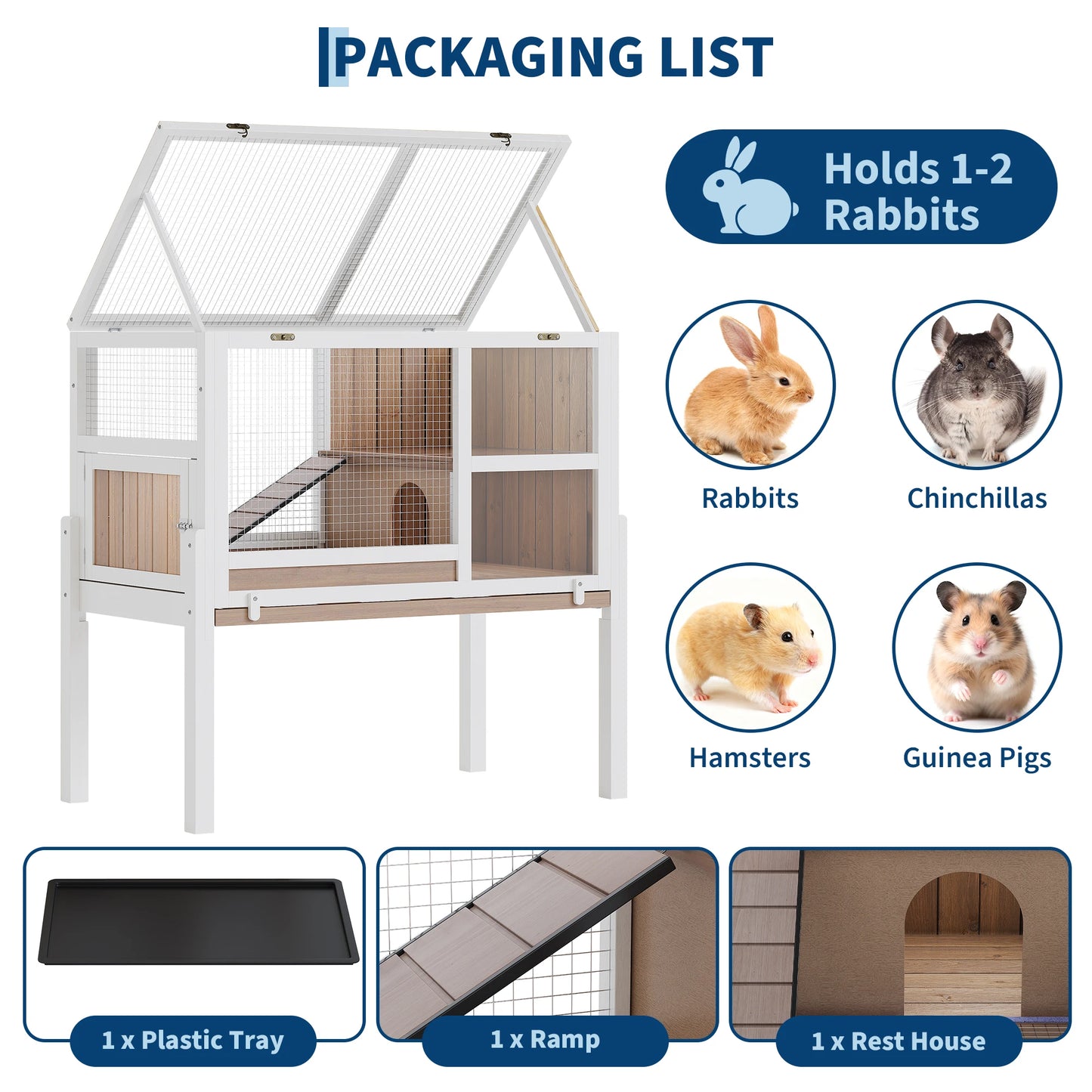 Wooden Indoor Guinea Pig Cage with Stand