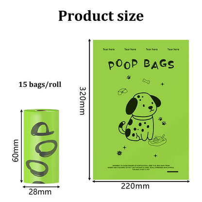 Leakproof Biodegradable Dog Poop Bags w/Holder