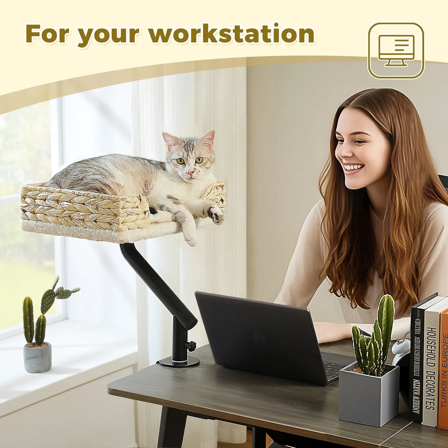 Adjustable 360° Cat Bed Stand