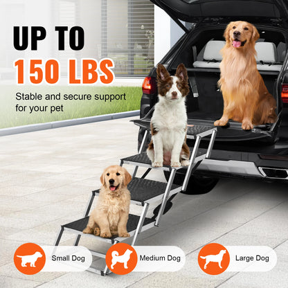 Portable, Wide Dog Car Steps