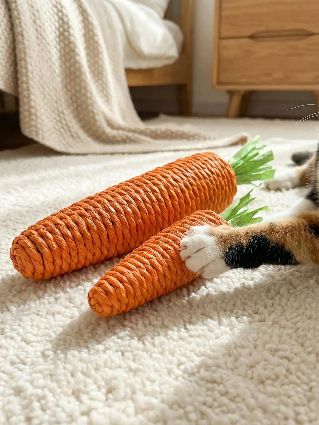 Sisal Rope Carrot Shaped Interactive Cat Toy