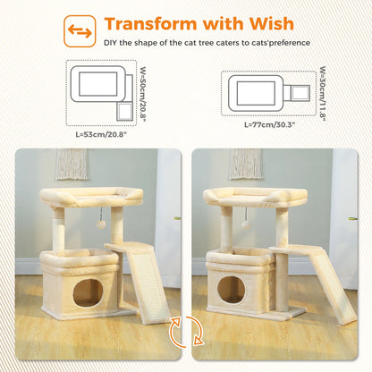 Indoor Cat Tower w/Sisal Scratching Post