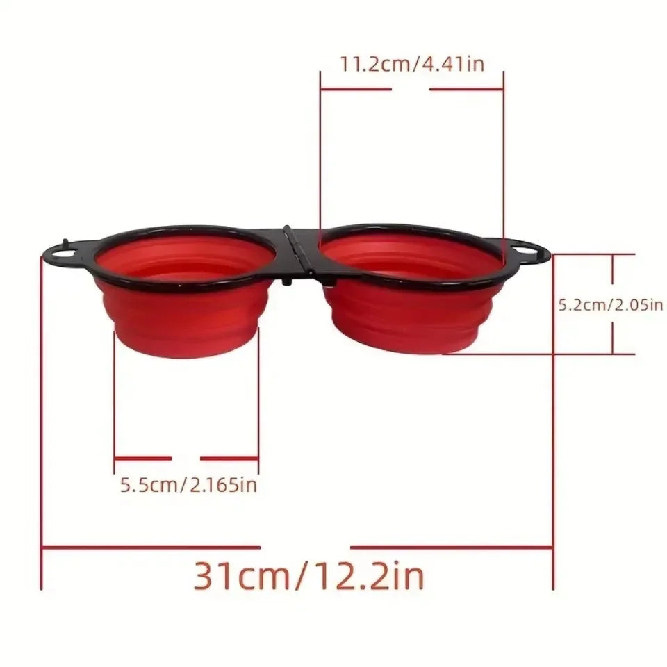 1-piece, 2-in-1 Foldable Dual Bowl