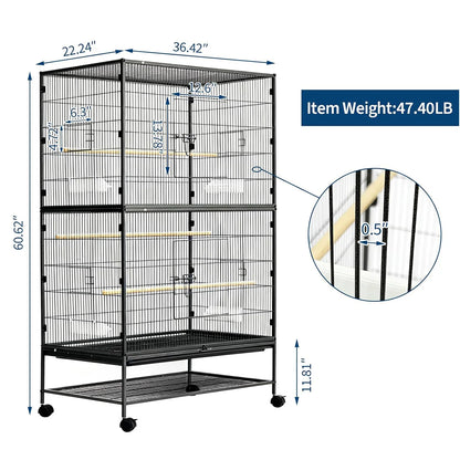 61" H Large Bird Cage wFood Bowls