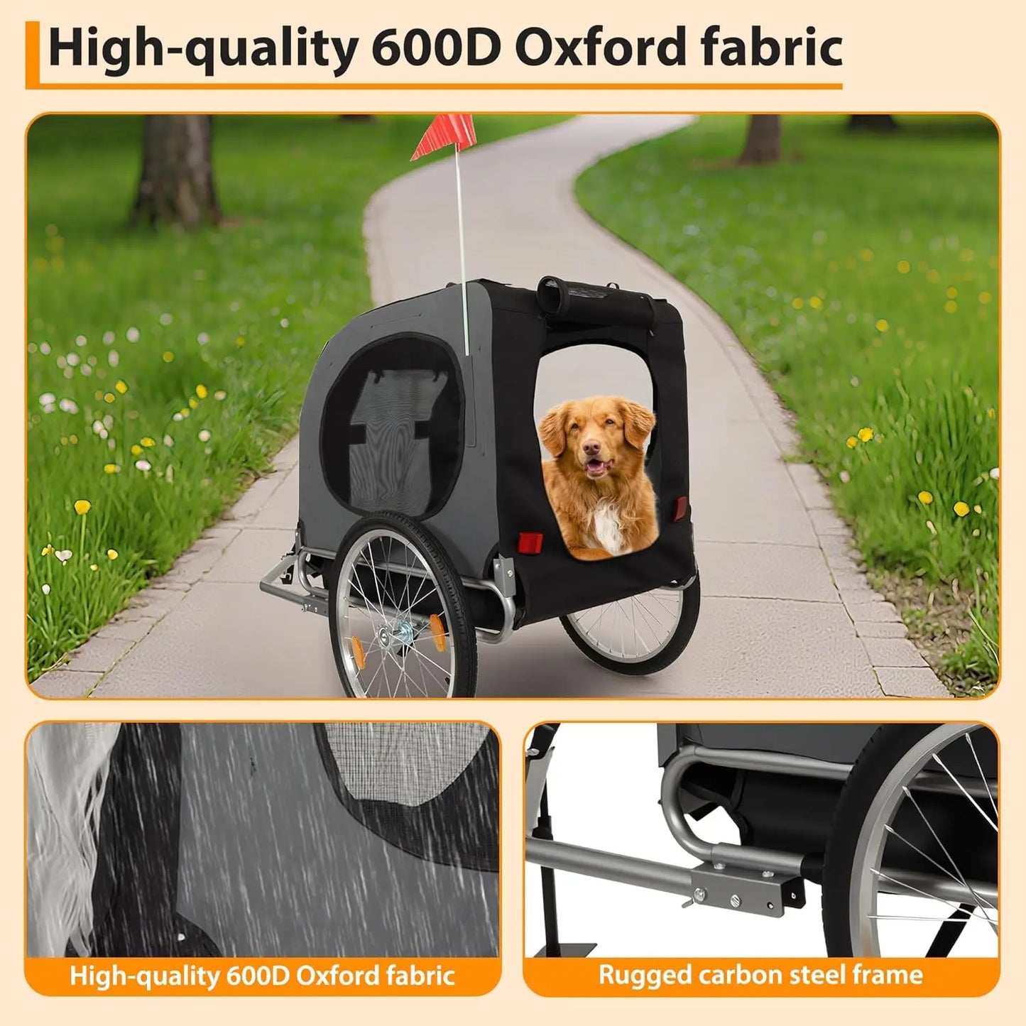 Water Resistant Steel Bike Trailer