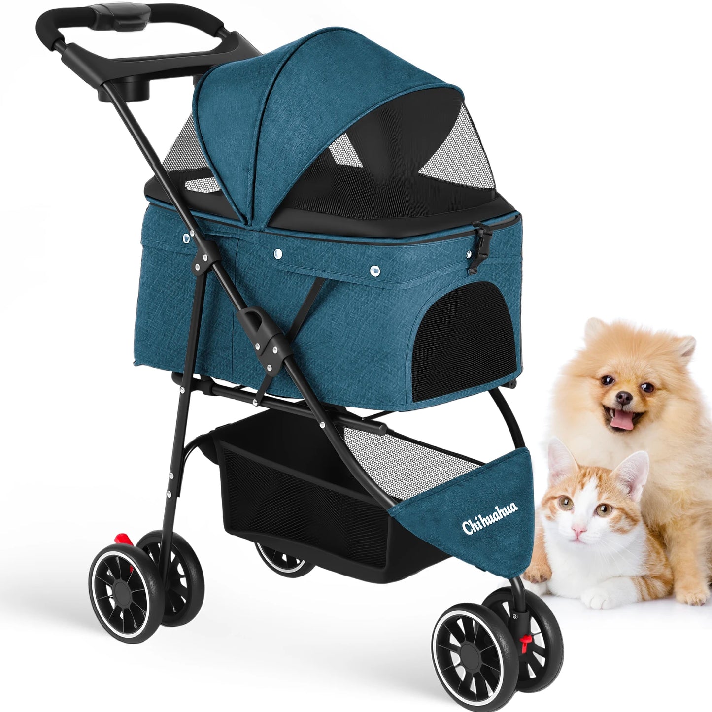 Foldable Stroller with Breathable Mesh Canopy