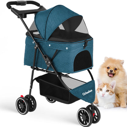 Foldable Stroller with Breathable Mesh Canopy