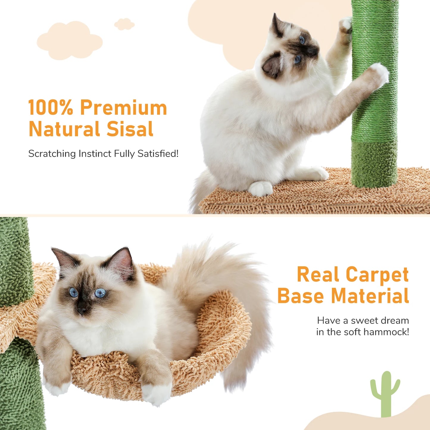 Adjustable Height Indoor Tree w/Scratching Post