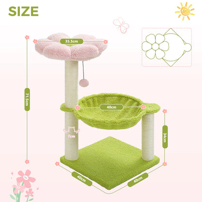 Flower Cat Tree with Sisal Scratching Post