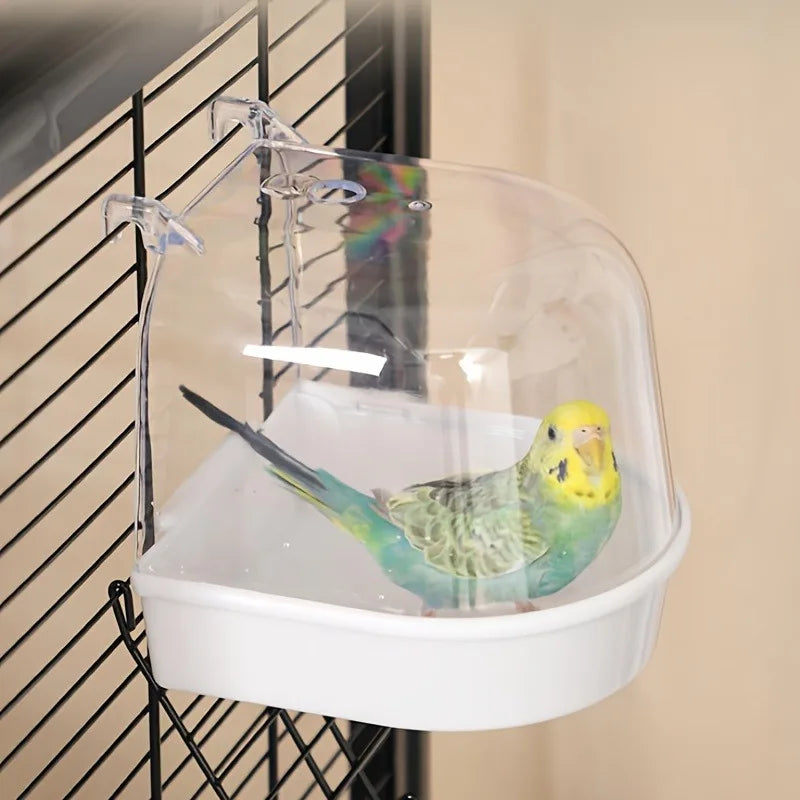 Splash-Proof Transparent Bird Bathtub