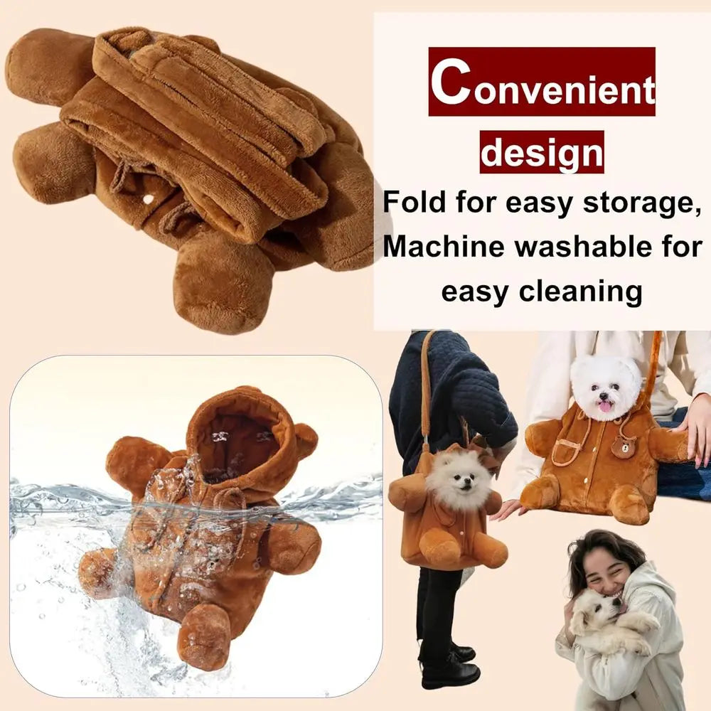 Cozy Plush Dog Purse w/Secure Harness Clip