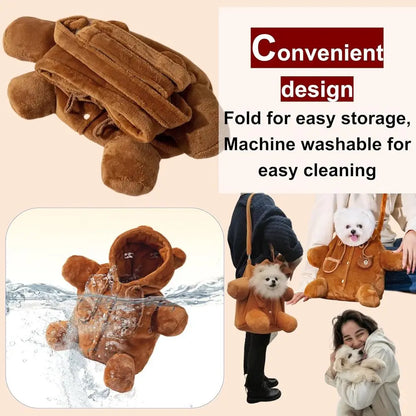 Cozy Plush Dog Purse w/Secure Harness Clip