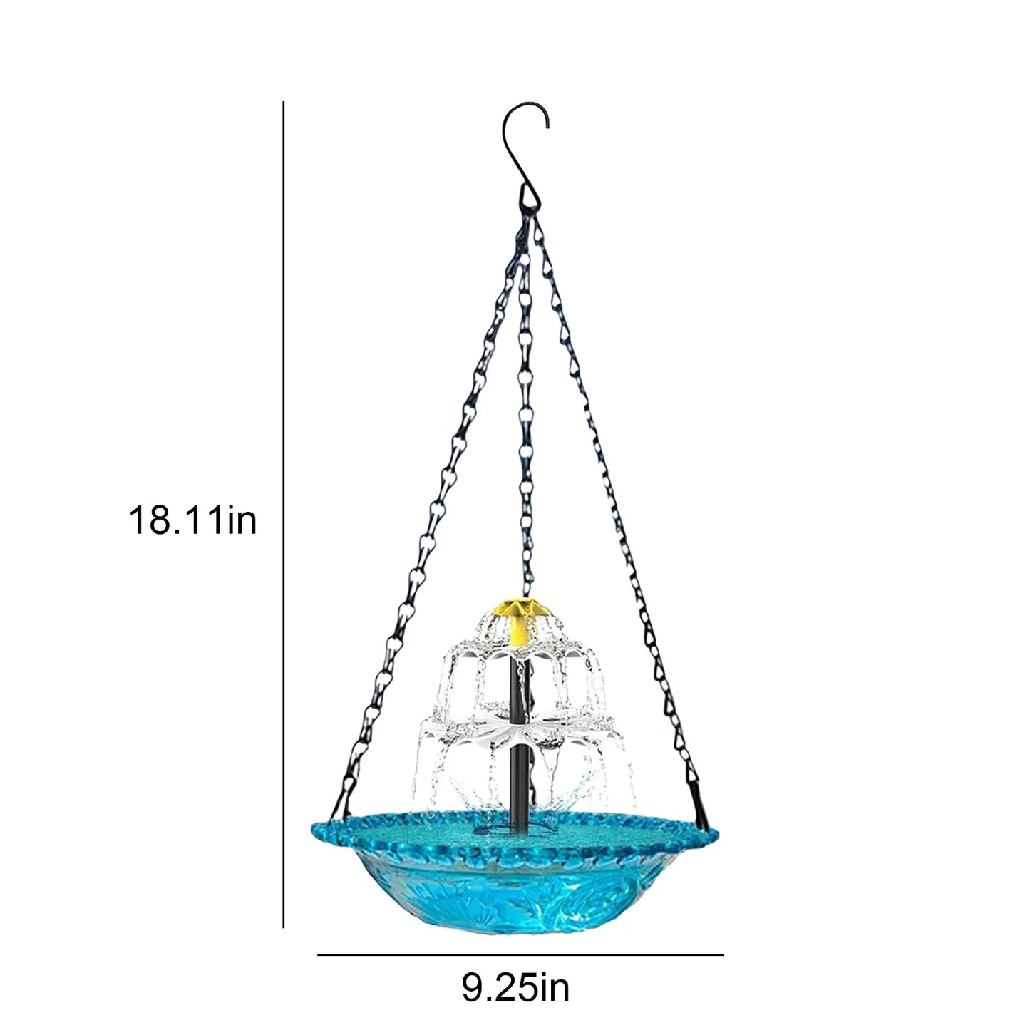 Solar Cascade Hanging Bird Bath Fountain
